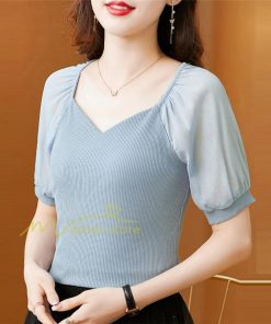 ｔシャツ・カットソー | シャツ レディース 春夏新作 40代 半袖 ニットトップス 無地Tシャツ Vネック 20代30代40代50代 エレガント カジュアル ファッション 着痩せ 人気 お出かけ 上品