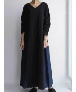 セットアップ | 秋ワンピース 長袖 無地 マキシワンピース Vネック 可愛い 2点セット フリーサイズ グリーン 大人 体型カバー 秋コーデ Aライン プリーツスカート