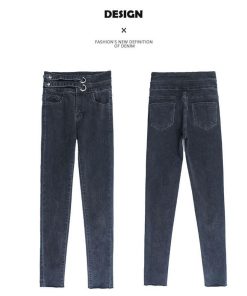 スキニーパンツ | デニムパンツ ハイウエスト 着やせ レディース 美脚見せ ジーパン ジーンズ 細身 ストレッチ ボトムス 韓国風