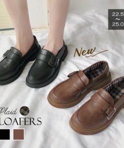 ショートブーツ | 疲れない ローファーシューズ レディース 韓国風 厚底 シンプル 可愛い 履きやすい ローヒール