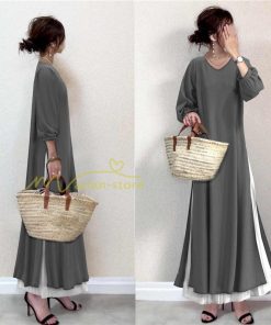 マキシ | セットアップ ワンピース スカート 2点セット 長袖 秋物 プリーツスカート Aラインワンピース 大人 30代40代50代 かわいい お呼ばれ ウエストゴム 無地