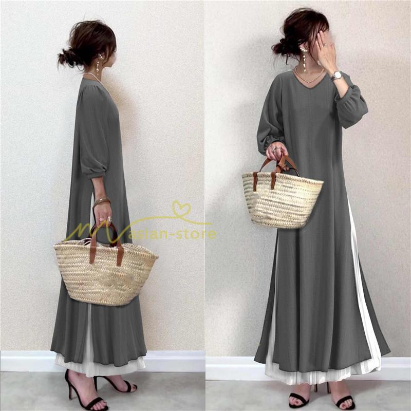 マキシ | セットアップ ワンピース スカート 2点セット 長袖 秋物 プリーツスカート Aラインワンピース 大人 30代40代50代 かわいい お呼ばれ ウエストゴム 無地