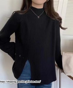 ニット・セーター | カットソー ニット レディース リブニット 長袖 秋冬 春 トップス スリム ストレッチ インナー 無地 長袖カットソー 長袖ニット 通学通勤 着痩せ プルオーバー