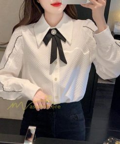 シャツ・ブラウス | スカーフタイシャツ トップス シャツ シャツ ブラウス レディース カジュアル フェミニン 春 秋 冬 きれいめ 着痩せ 韓国ファッション 20代30代40代 夏物 上品