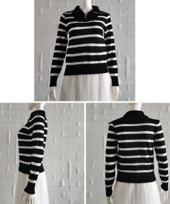 ニット・セーター | ハーフジップボーダー ニットプルオーバー