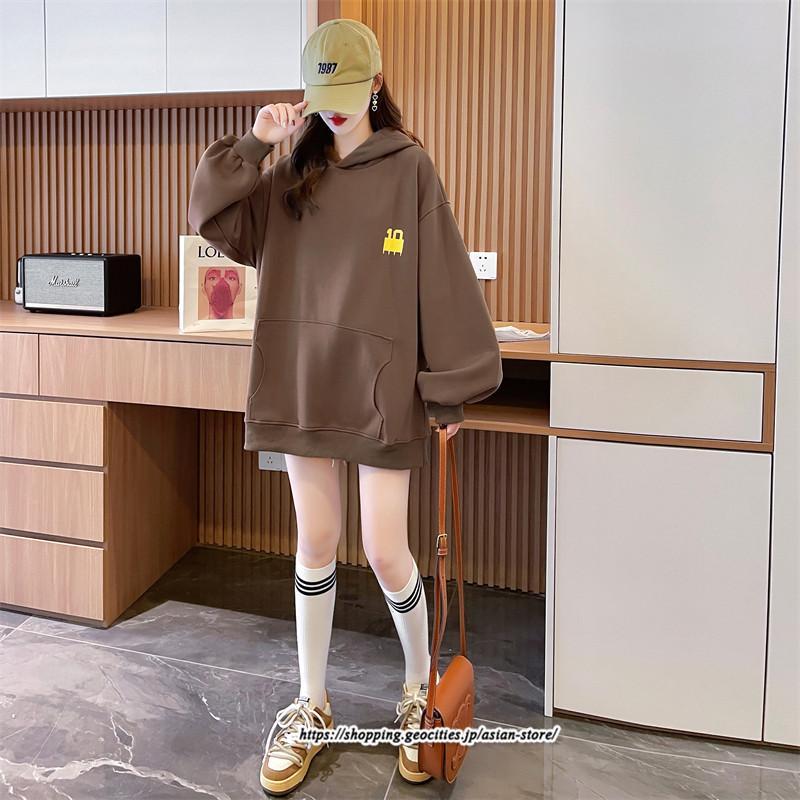 パーカー | レディース 秋 長袖 体型カバー スウェット トレーナー プルオーバー 厚手 後ポケット外し可 トップス 50代 40代 春 30代 おしゃれ 20代 フード