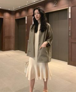 カーディガン | レディース 春 夏 秋 7分袖 ノーカラー 無地 ゆったり 初秋 カジュアル 20代30代 薄手 リネン 羽織 40代 50代 秋コーデ ライトアウター きれいめ