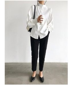 シャツ・ブラウス | シャツブラウス レディーストップス パフスリーブ 可愛い ビジネスカジュアルウェア エレガント 通学通勤 柔らか つや消しシャツ S L M 2020秋冬 XL 4色