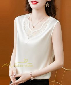 キャミソール タンクトップ | レディース トップス タンクトップ ノースリーブ 無地 『襟元レースデザインタンク』 20代30代40代50代 カジュアル お出かけ 上品 快適 カシュクール インナー