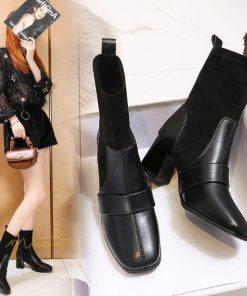 ショートブーツ | ブーツ レディース ローヒール スエード Pu 履きやすい ヒールブーツ 太めヒール ブーティ シューズ 靴 歩きやすい 秋 冬 通勤 40代 20代 通学 OL きれい 30代