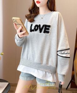 パーカー | トレーナー Tシャツ ロングT 切り替え スウェット トップス レディース 秋 冬 春 コーデ カジュアル お出かけ 丸ネック 可愛い ゆる 体型カバー