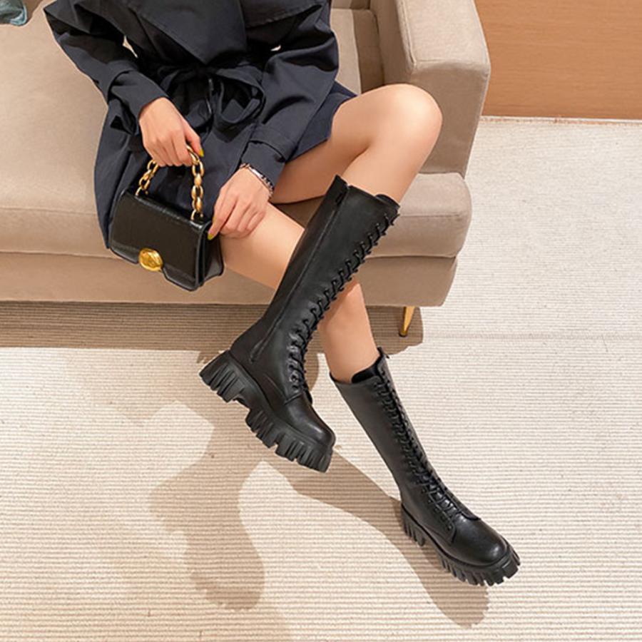 ニーハイブーツ | ロングブーツ レディース レースアップ靴