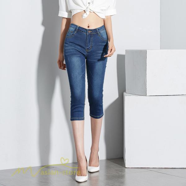 ジーンズ、デニム | パンツ デニム ジーンズ 7分丈 着痩せ レディース 無地 新作 ハイウエスト スキニーパンツ 着回し きれいめ 通勤通学 美脚 アウトドア お出かけ ポケット 定番