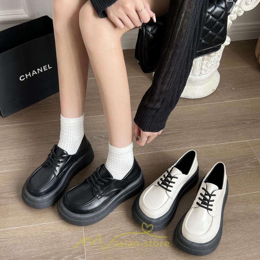 ローファー | ドレスシューズ レディース 靴 合皮 厚底靴 編み上げ 韓国風 歩きやすい 学生靴 通勤 通学 パンプス 春 夏 秋 発表会 入学 卒業 卒園 冬 入園