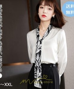 シャツ・ブラウス | シャツ ブラウス 秋冬 レディース スカーフタイ きれいめ フォーマル 春 長袖 白 通勤 OL フェミニン 上品 ゆったり エレガント ビジネス 2022新作