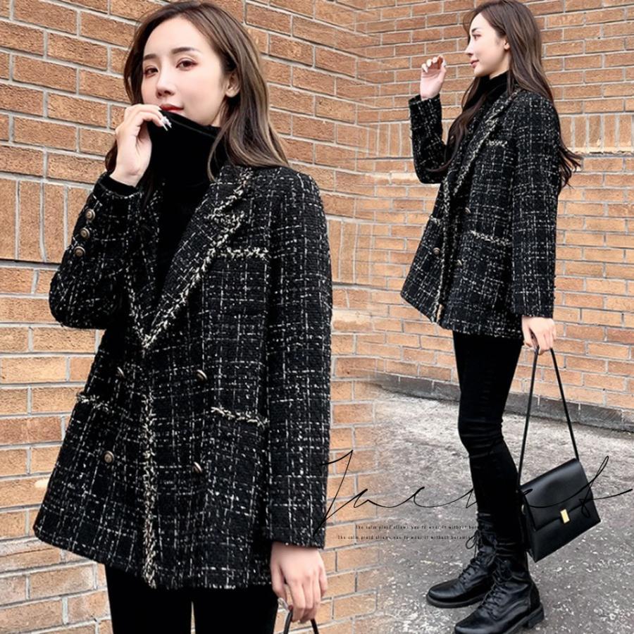 ジャケット・ブルゾン | ツイード風ジャケット レディース 秋冬