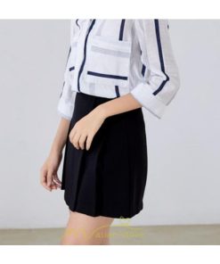 シャツ・ブラウス | ブラウス シャツ 七分袖 レディース ストライプ柄 ボーダー柄 春 夏 胸ポケット付き Ｖネック 華奢見え 通勤 お呼ばれ 日常 ビジネス 同窓会 エレガント 二次会