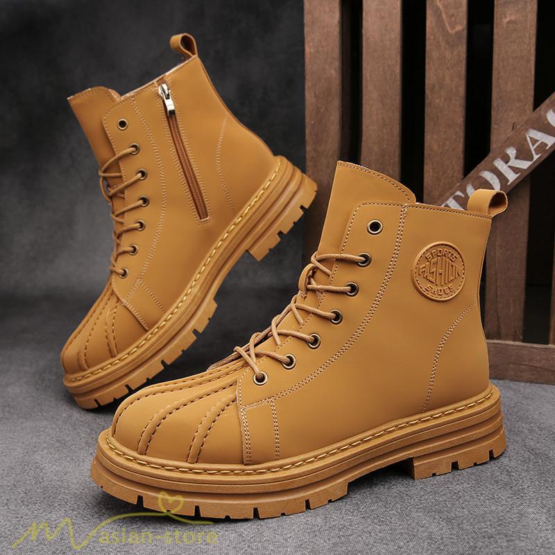 ショートブーツ | レディース ブーティー 太ヒール ブーツ ショートヒール カジュアル レースアップ 厚底 コスプレ靴 編み上げブーツ 歩きやすい 厚底ブーツ