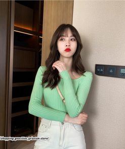 ニット・セーター | 秋 冬 ニット セーター 長袖 スクエアネック レディース トップス 無地 洗えるニット お洒落 シンプル 通勤 OL 上品 可愛い リブ きれいめ トレンド かわいい