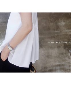 ｔシャツ・カットソー | Tシャツ レディース トップス 夏 半袖 可愛い 無地 切り替え 後ろプリーツ 黒 プルオーバー 体型カバー シンプル OL 大人 夏服 サマー