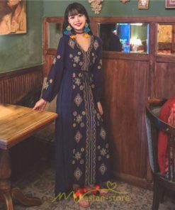 マキシ | ワンピース 長袖 レディース ロング丈 マキシ丈 綿麻 コットン リネン Aライン ゆったり 体型カバー 大人 可愛い 海外旅行 秋 夏 エスニック ナチュラル 春