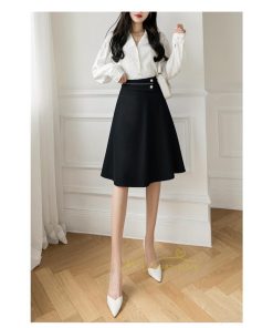 スカート | ロング丈 レデース 秋 冬  Aラインハイウエスト 体型カバー お洒落 通勤 OL 上品 20代 30代 40代 秋服 ビジネス 2021作 カジュアル 着痩せ