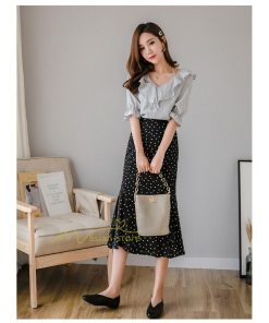 スカート | マーメイドマーメイド レディース ボトムス ロング丈 美シルエット ドット柄 シフォン20代30代40代 通勤通学 春夏 カジュアル 2022