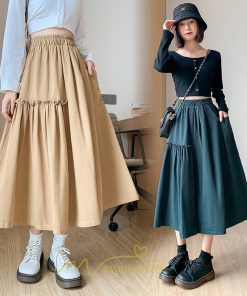 スカート | フレアロング レディース  ボトムス ロングAライン ミモレ丈 かっこいい ハイウエスト オシャレ キレイめ 着痩せ