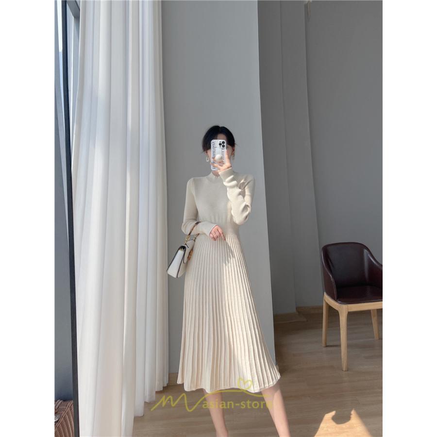 ニットワンピース | ワンピース 秋 秋服 レディース ニット ロングワンピース ロング 長袖 冬 冬服 可愛い フェミニン 20代30代40代50代 上品 送料無料 エレガント 高級感