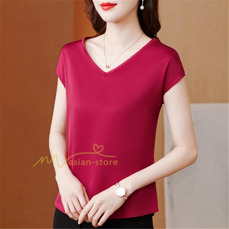 tシャツ・カットソー | Tシャツ レディース チュニック 春 夏 春夏 チュニックTシャツ カットソー 半袖 20代30代40代50代 ママ シンプル カシュクール お出かけ カジュアル インナー