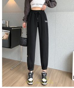 チノ・テーパード・ジョガー・スキニーパン | スウェットパンツ レディース ロングパンツ 長ズボン ボトムス ジョガーパンツ ウエストゴム 10代20代30代40代 部屋着 ルームウエア 刺繍 スウェット