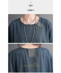 デニムワンピース | ロングワンピース レディース 長袖 ゆったり 大きいサイズ 体型カバー かわいい 藍 ロング丈 20代30代40代50代 ポケット