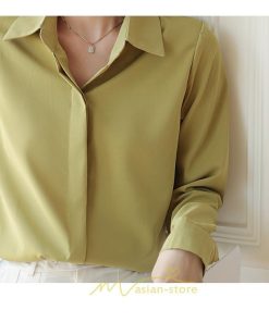 シャツ・ブラウス | ブラウス レディース オフィス 白 ホワイト おしゃれ 長袖 シャツカジュアル 制服 緑 グリーン シフォン 通勤 OL 二次会 上品 お仕事 デート お出かけ 女子会