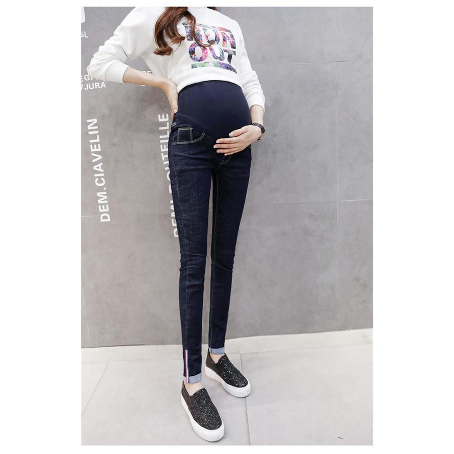セール | マタニティデニムパンツ テーパードパンツ 産前産後 着痩せ 妊婦パンツ 妊娠パンツ デニムパンツ 調整できる 春 秋 無地 可愛い マタニティ ママ お腹包み