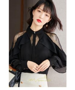 シャツ・ブラウス | ブラウス シャツ レディース 40代 春夏 オシャレブラウス レース 肩出しブラウス ドルマンスリーブ ブラウス トップス 通勤 体型カバー フォーマル 上品 黒
