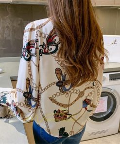 シャツ・ブラウス | ブラウス レディース 長袖ブラウス 秋服 オフィスブラウス リボンネック オシャレブラウス プリントトップス 韓国風 上品 大人 ゆったりシャツ40代 通勤OL 夏物