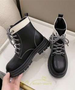 ショートブーツ | レディース 歩きやすい 編み上げブーツ ワークブーツ  編み上げ 痛くない ラウンドトゥ 美脚 厚底 通勤 通学 お出かけ カジュアル 旅行