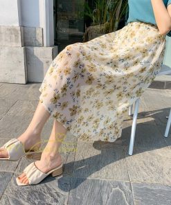 スカート | レディース シフォン フレア マキシ ロングウエストゴム マキシ花柄 ゆったり 20代30代40代50代 通勤通学 普通着 お出かけ お呼ばれ