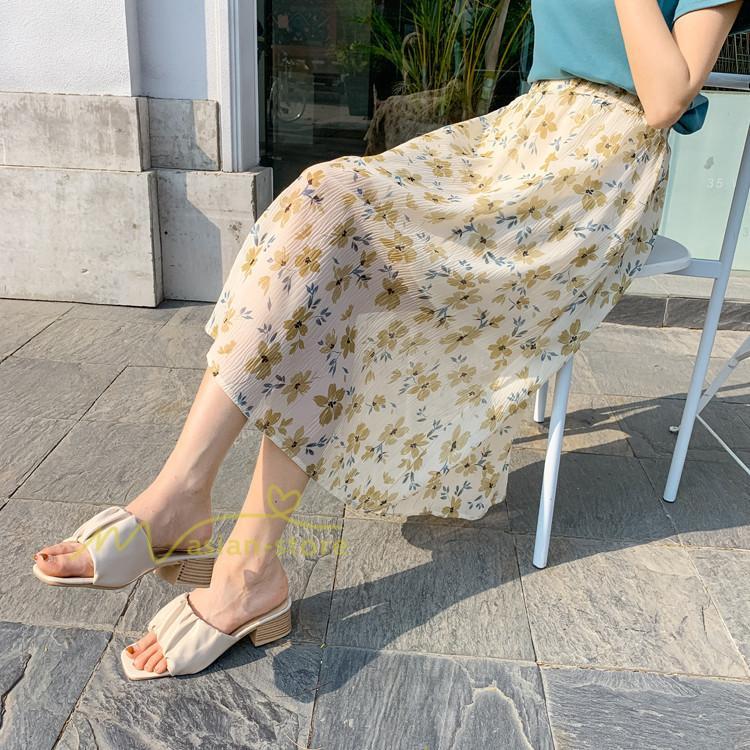 スカート | レディース シフォン フレア マキシ ロングウエストゴム マキシ花柄 ゆったり 20代30代40代50代 通勤通学 普通着 お出かけ お呼ばれ