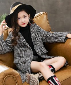 (子供)その他 | 新品 中学生 お出かけ 秋冬 キッズ 長袖 カジュアル 暖かい チェックコート 子供服 裏地付き 可愛い おしゃれ 女の子