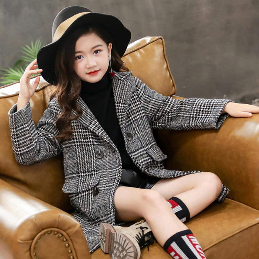 (子供)その他 | 新品 中学生 お出かけ 秋冬 キッズ 長袖 カジュアル 暖かい チェックコート 子供服 裏地付き 可愛い おしゃれ 女の子