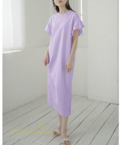 ミディアム | ワンピース Tシャツ レディース カットソー 無地 半袖 膝丈 サマー 40代 カジュアル 夏ワンピース 20代 30代 春 Aラインワンピース 夏 ゆったり 秋 落ち感