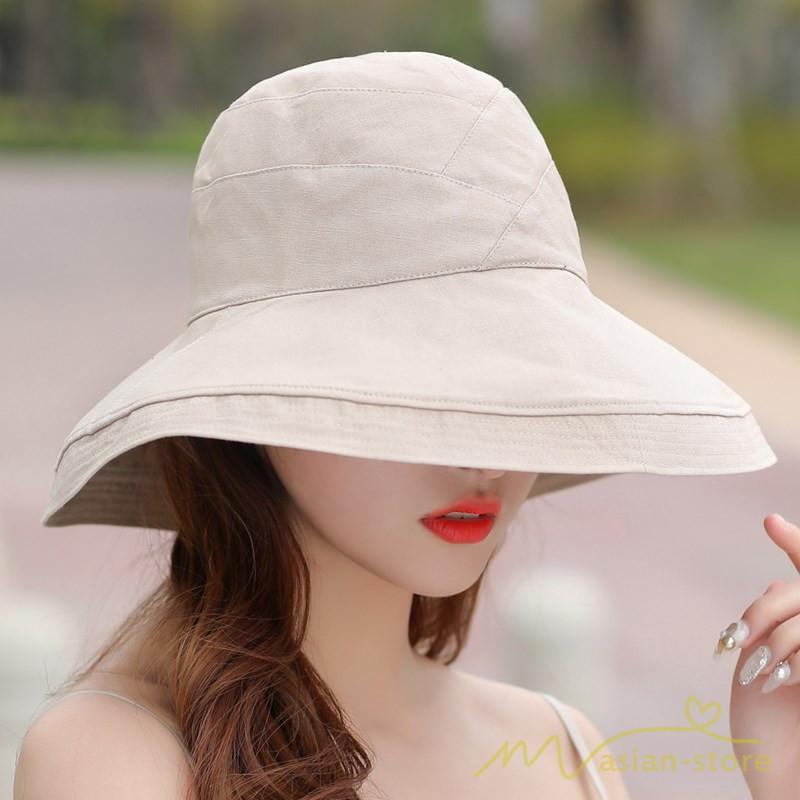 レディース | 帽子 春 夏 Uv 遮光 折りたたみ 大きいサイズ UVカット帽子 ひも つば広 頭 大きい 洗える 母の日 自転車 日焼け対策 遮光 小顔 熱中症 紫外線対策