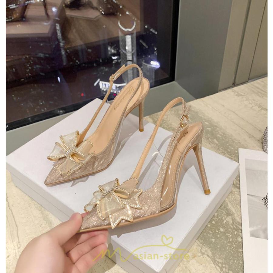 パンプス | ハイヒール ストラップ サンダル きらきら 滑り止め ヒール6cm8cm10cm ポインテッドトゥ レディース 痛くない ピンヒール 歩きやすい 美脚 宴会