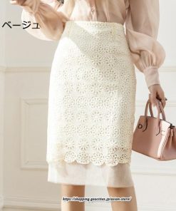 スカート | レディース ミモレ丈 ひざ丈 膝丈 レース タイトAライン キレイめ 着痩せ フェミニン 通勤 通学 20代 30代 40代 結婚式 秋服 50代 発表会