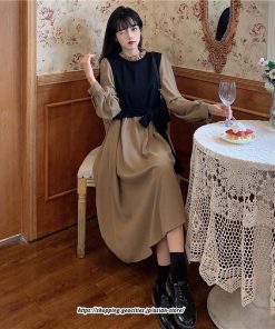 マキシ | ワンピース レディース おしゃれ ロングワンピ 40代 50代 膝丈ワンピース 秋服 大人可愛い 韓国風 着痩せ 通勤