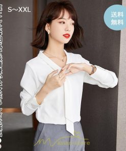 シャツ・ブラウス | ブラウス レディース 長袖 秋冬 オフィス フォーマル スーツ インナー 白 シフォン 大きいサイズ ビジネス 20代 通勤 40代 体型カバー 30代 秋服