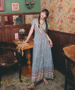 マキシ | 夏ワンピース ロングワンピース フレアワンピース 半袖 サマーワンピース 着痩せ レトロ 民族風 30代40代 旅行着 可愛い ゆったり ワンピース 20代 ビーチ