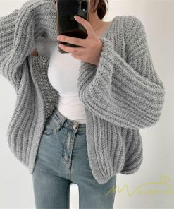 カーディガン | ニット2022秋冬 レディース 羽織り アウター パフスリーブ 長袖 セーター ニット 大人 通学通勤 20代50代 無地 トップス