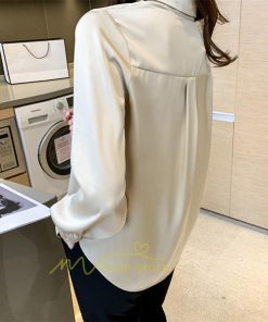 シャツ・ブラウス | ブラウス レディース オフィス おしゃれ 長袖 開襟 シャツ ビジネス OL 事務服 無地 長袖シャツ ファッション 優雅 エレガント カジュアル 通勤 細身 着回し